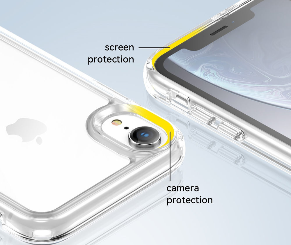 Чехол двухкомпонентный с усиленными боковыми рамками для iPhone XR, мягкий отклик кнопок