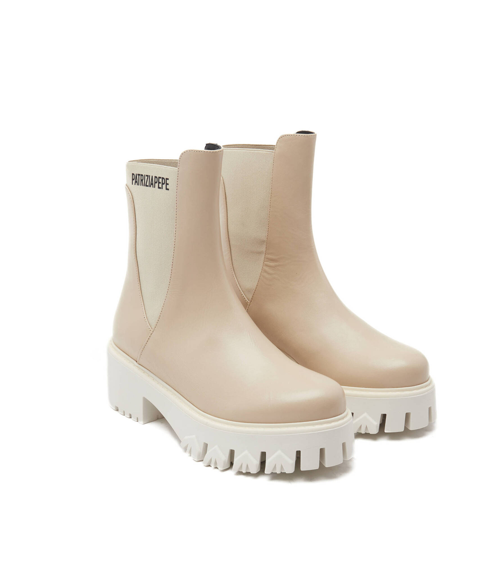 Кожаные ботильоны Patrizia Pepe - бежевый(CY9814 L011)