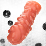 Телесная насадка на член 16,5см покрытая пузырьками Kokos Penis Sleeve 001 L Size