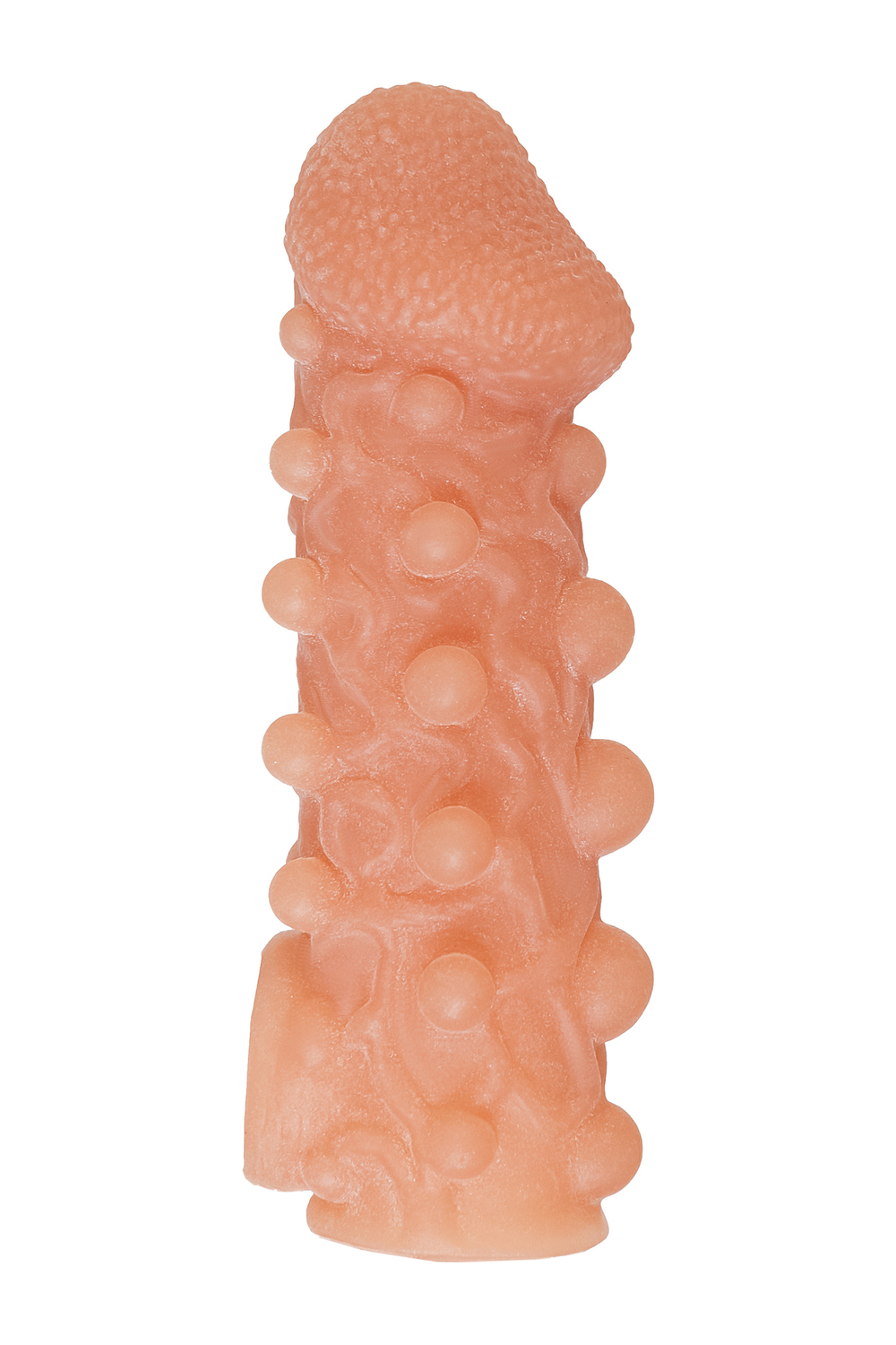 Насадка реалистичная KOKOS COCK SLEEVE с дополнительной стимуляцией, TPE, телесная, 13.8 см