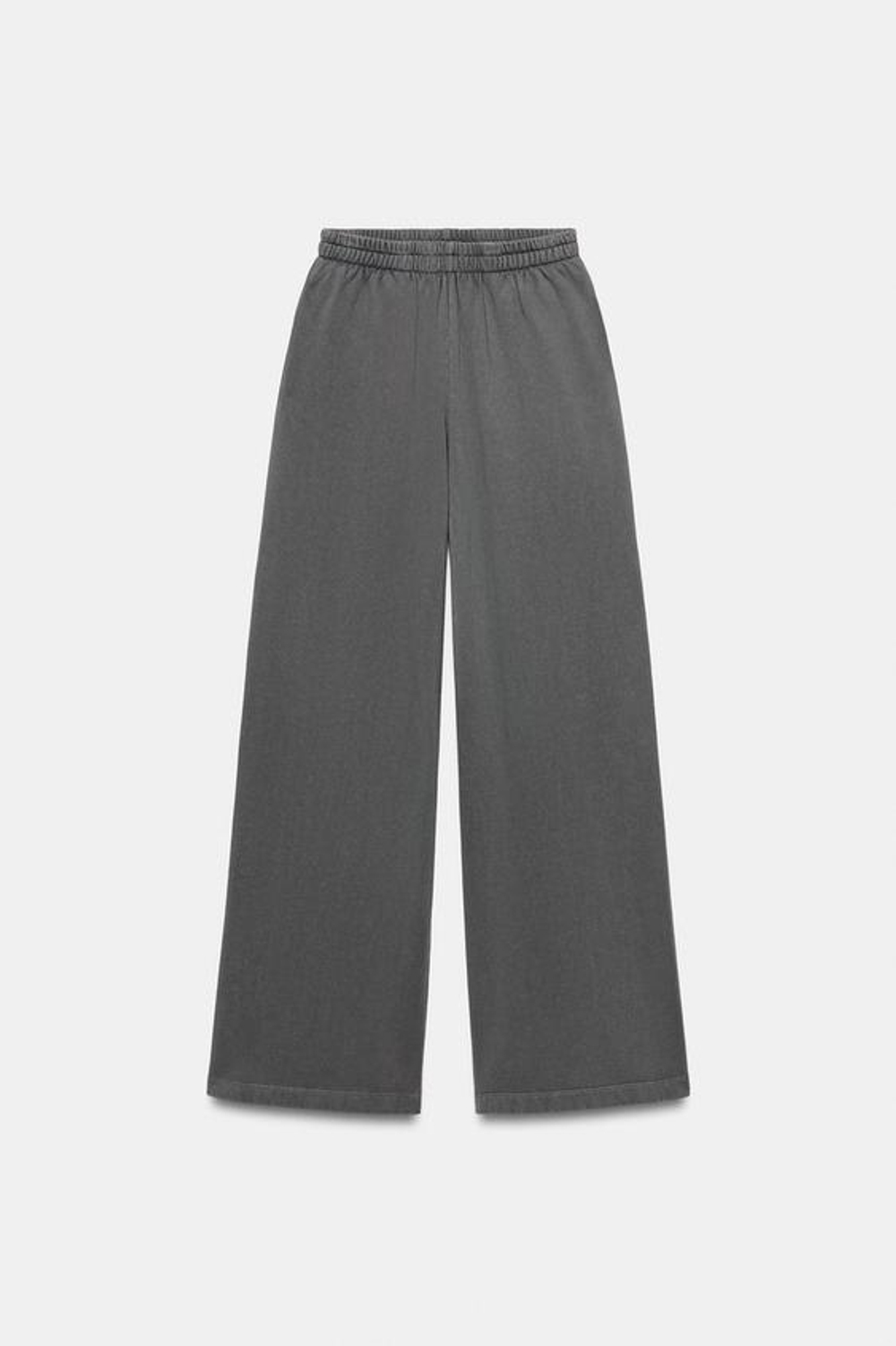 ZARA ШИРОКИЕ БРЮКИ С ЭФФЕКТОМ ПОТЕРТОСТИ, СВИНЦОВЫЙ