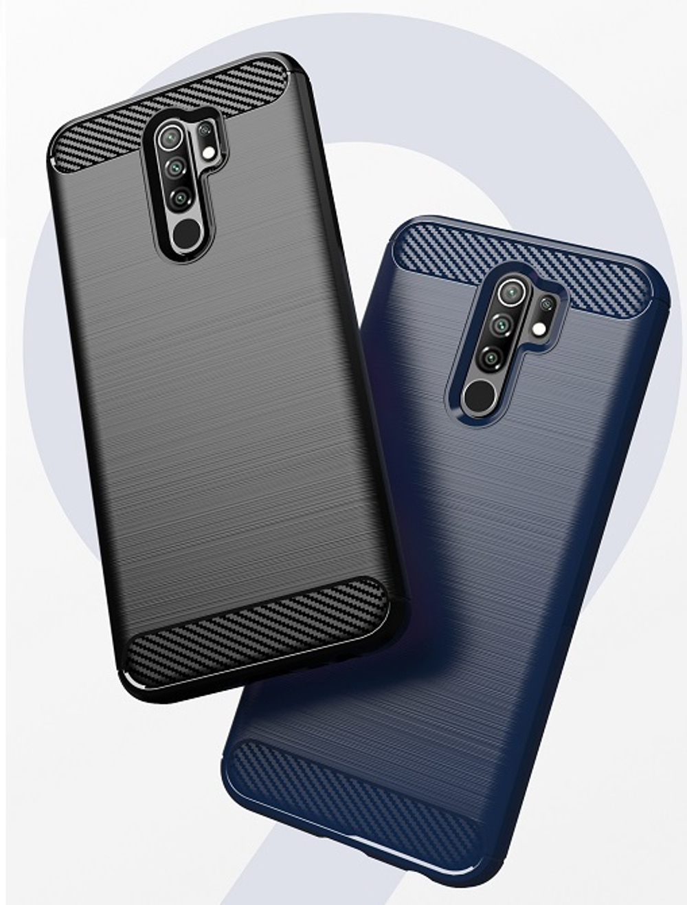 Чехол темно синего цвета на телефон Xiaomi Redmi 9, серии Carbon от Caseport