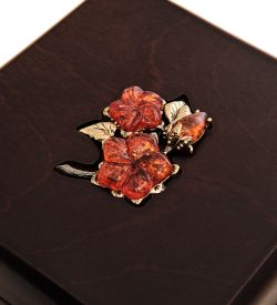 GAEM Art JW-07/03 Шкатулка дер. с украшением «Цветы» 13х13 см