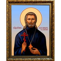 Александр Цицеронов (Рязанский) священномученик пресвитер. Икона на холсте.