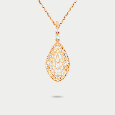 Подвеска из желтого золота 585 пробы с фианитами для женщин (арт. 004193-4102)