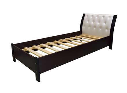 Кровать Сильвия массив, гнутая мягкая спинка