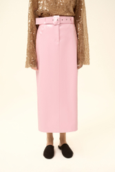 Юбка миди (Лаковый кусочек), розовая