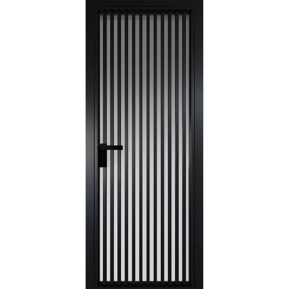 Межкомнатная дверь алюминиевая Profil Doors 11AG чёрная матовая RAL9005 остеклённая