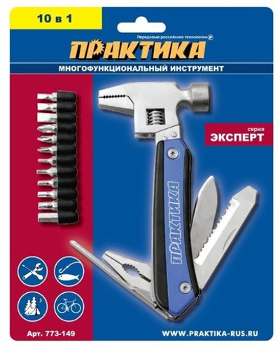 Мультитул ПРАКТИКА 8 в 1 с молотком 773-149