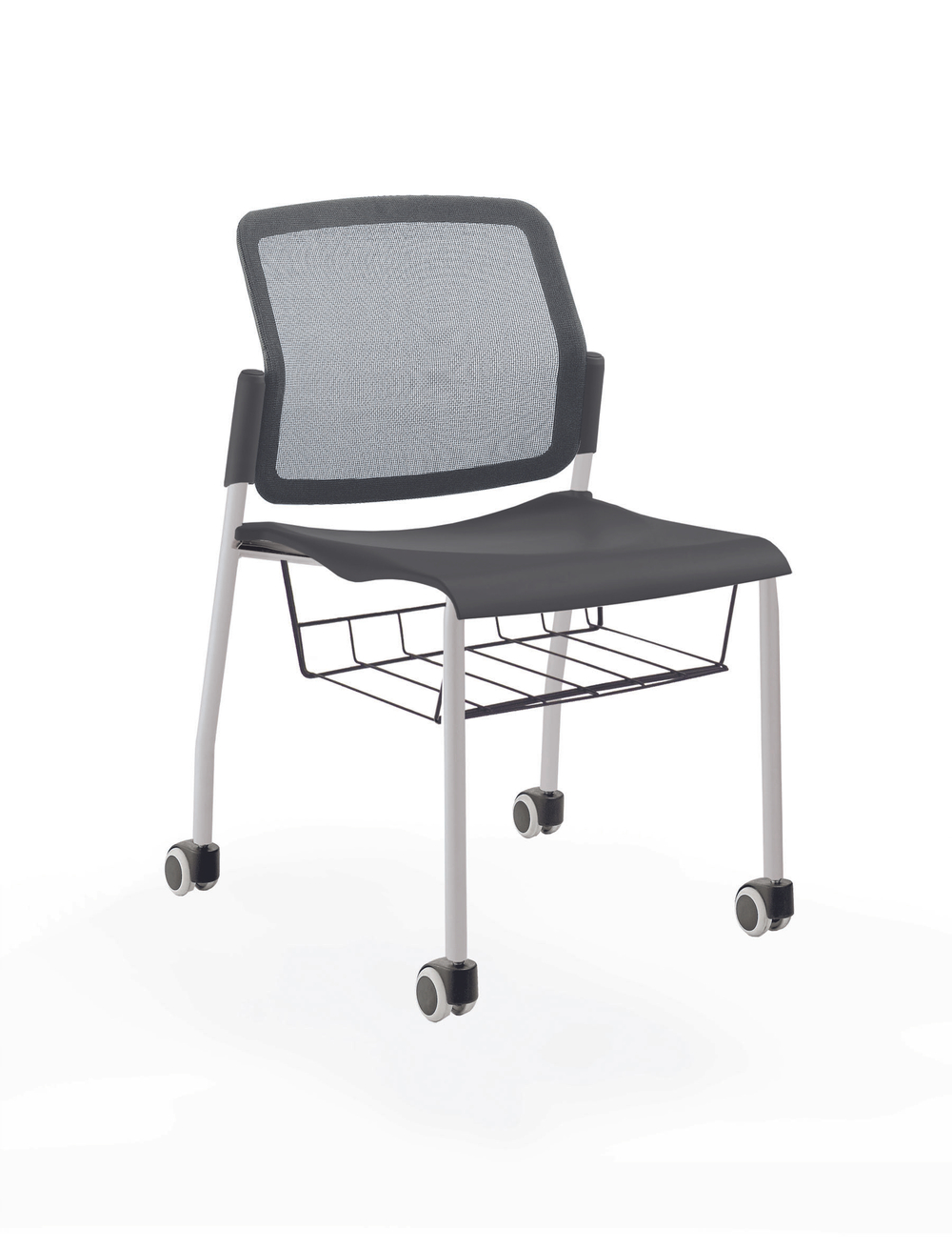 Movie стул со спинкой-сеткой на 4 ногах и колесах