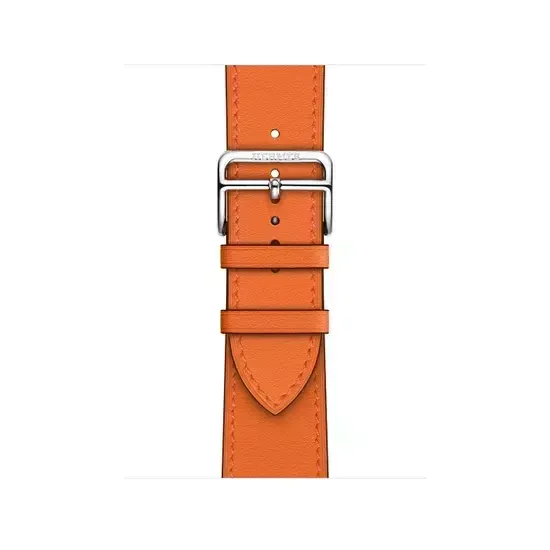 Apple Watch Hermès Series 9 45mm Silver Stainless Steel Case with Single Tour Orange
