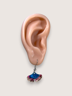 Серьги подвески лист гинкго