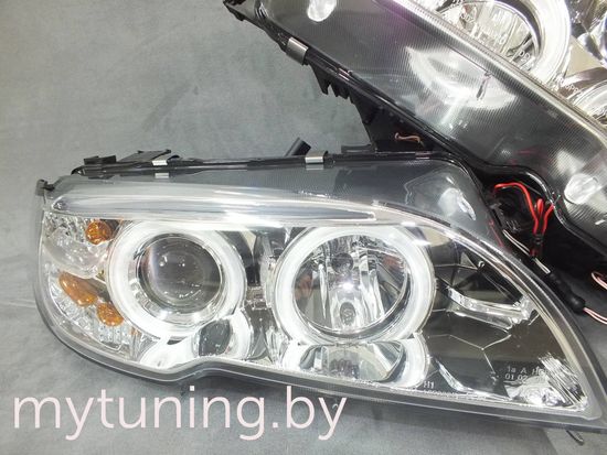 Передние фары Angel Eyes для BMW 3 E46 Coupe / Cabrio (03-06) CCFL Chrome XENON