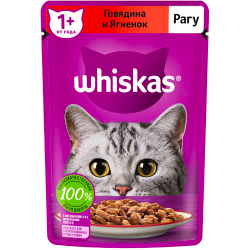 Whiskas 75 г рагу говядина/ягненок - консервы (пауч) для кошек