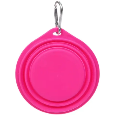 Миска складная силиконовая с карабином «Мой Бро», цвет розовый, 350мл, 12,5*7,5*4см