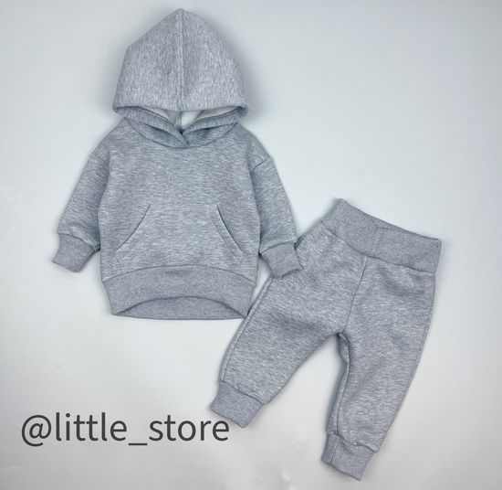 Комплект из футера с начесом "Simple" Серый меланж