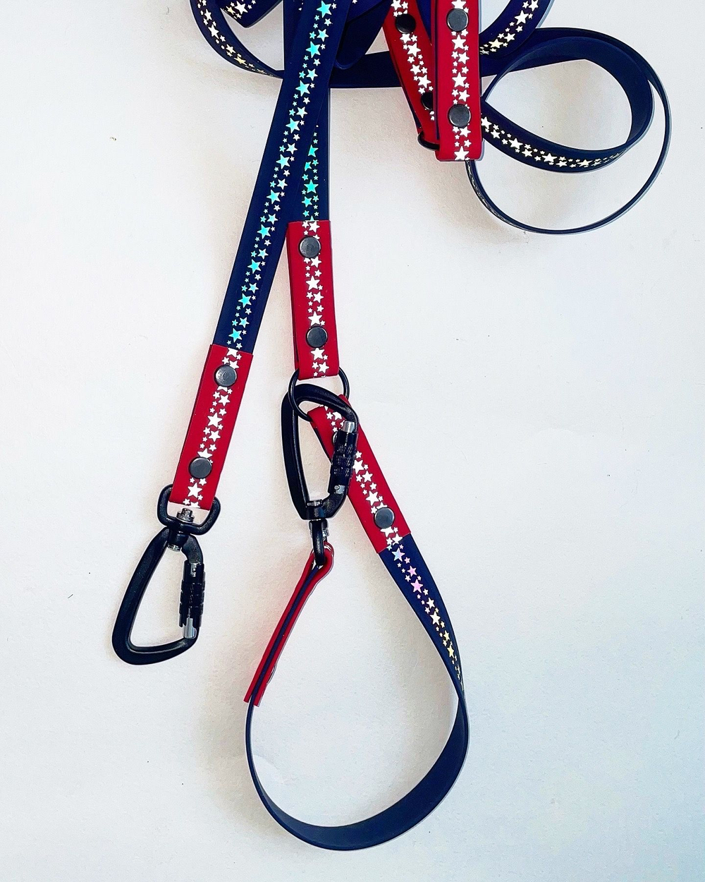 Перестежка для собак из биотана светоотражающие звезды, 20 мм, 3 м