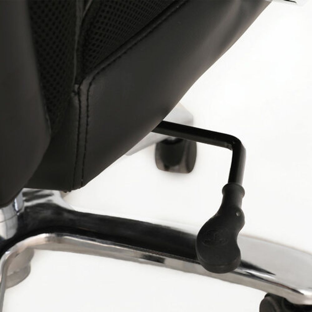 Кресло офисное BRABIX PREMIUM "Bomer HD-007", НАГРУЗКА до 250 кг, рециклированная кожа, хром, черное, 531939