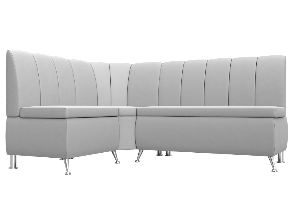 Диван кухонный угловой Кантри левый угол, Белый, Экокожа, 29452L