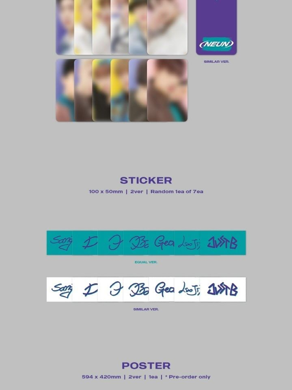 Альбом JUST B - (NEUN) 3rd Mini Album 2 Version SET