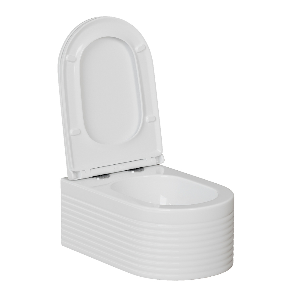 Унитаз подвесной безободковый WAVE LINE Tornado3.0, сид. дюропласт, м/л, быстр, БЕЛЫЙ глянец (L)