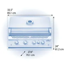 Встраиваемый газовый гриль Napoleon Big-32, 5 горелок, вертел, чёрный