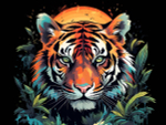 Картина по номерам 30х40см. "Притаившийся тигр" (арт. Х-7100)