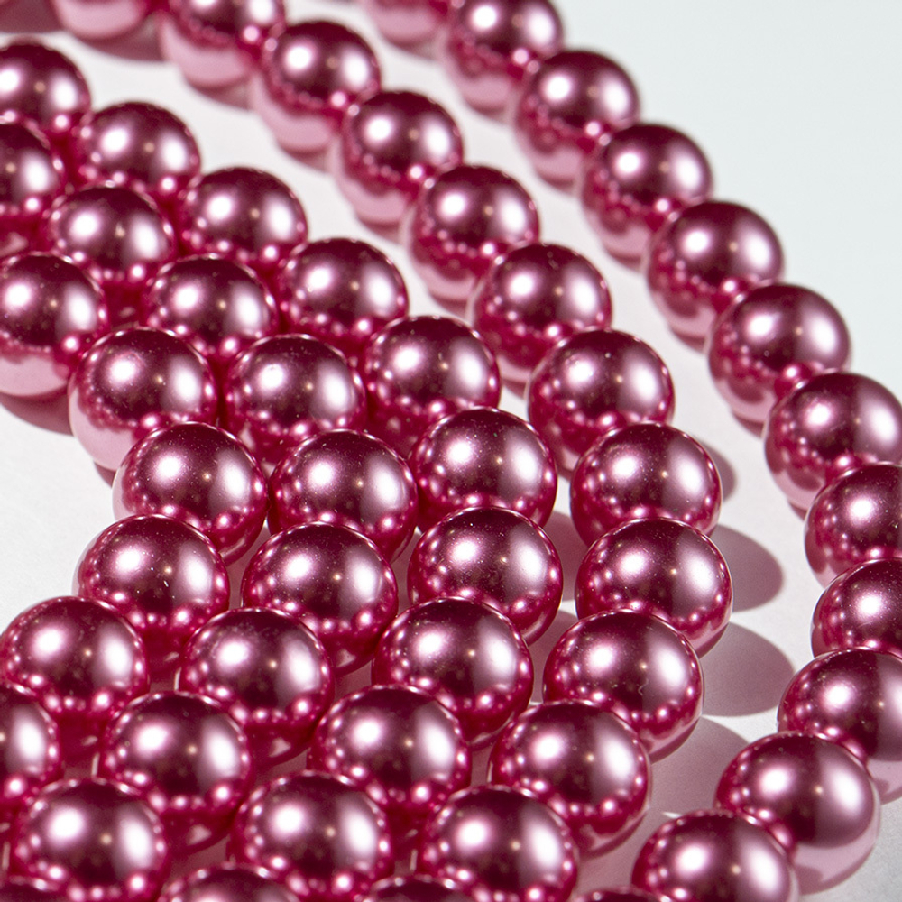 Хрустальный жемчуг, оттенок "Metalic Pink", шар 12мм, улучшенное покрытие