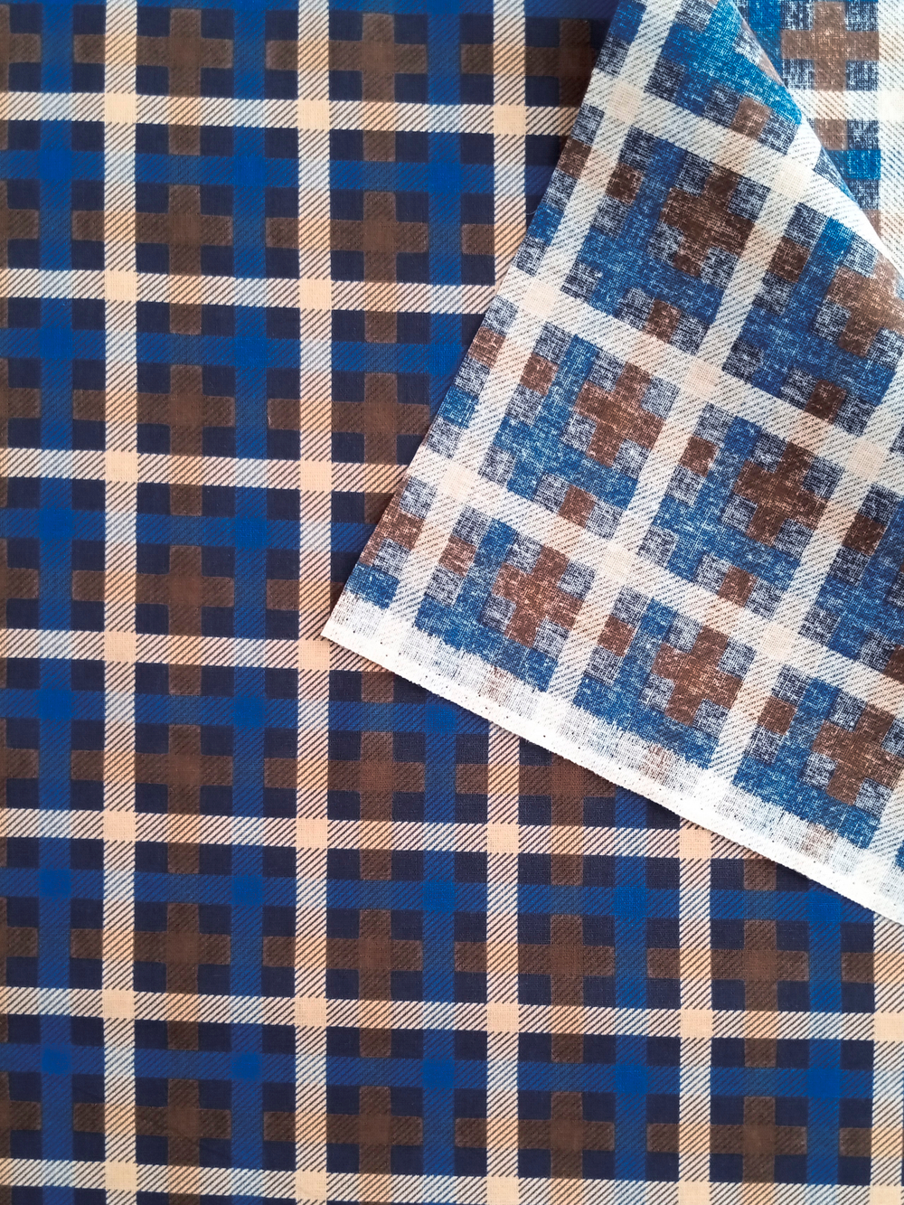 Ткань бязь плательная, рис. "Клетка", ширина 150 см, арт. 076