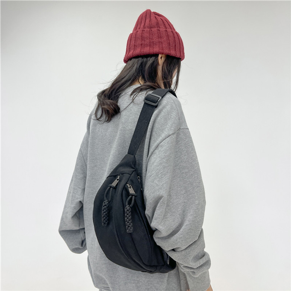 TAIKESEN Versatile Canvas Bag Fanny Pack Medium Unisex White/Black/Green/Brown