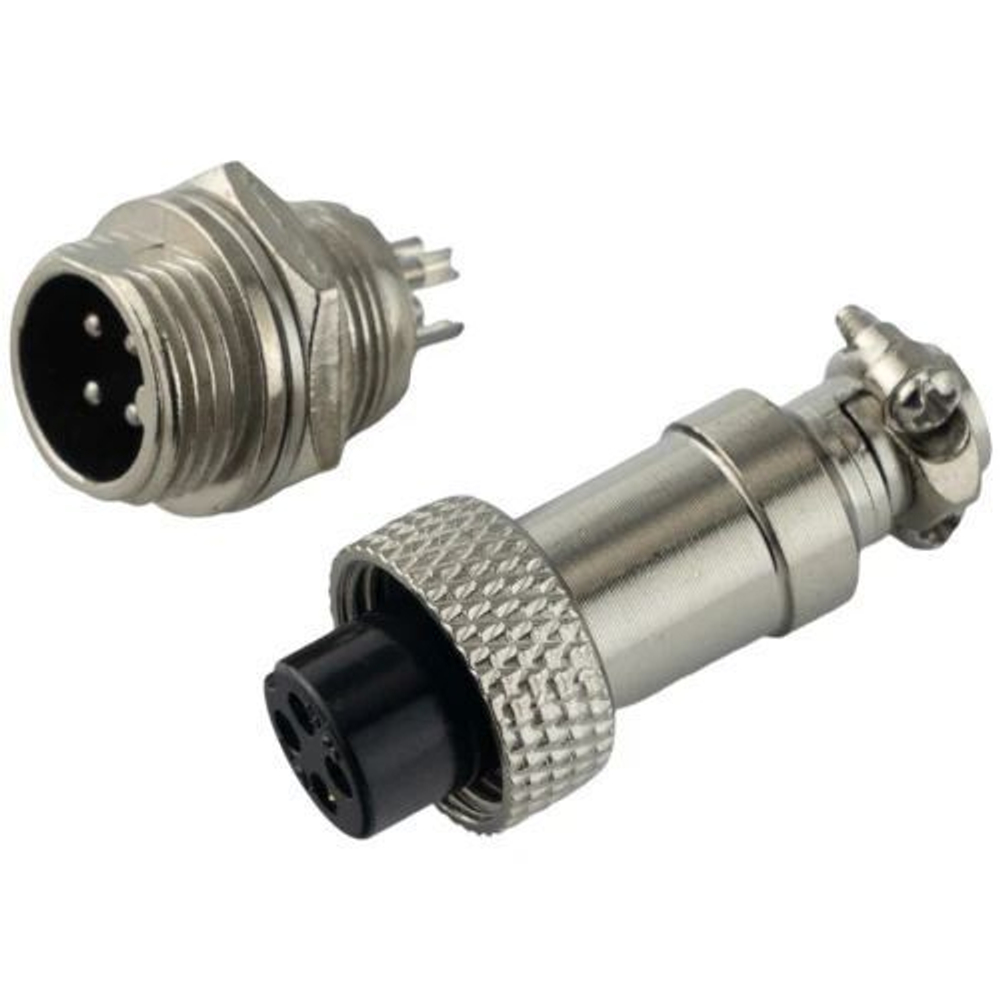 Авиационный разъем GX12 4Pin (штекер+гнездо)
