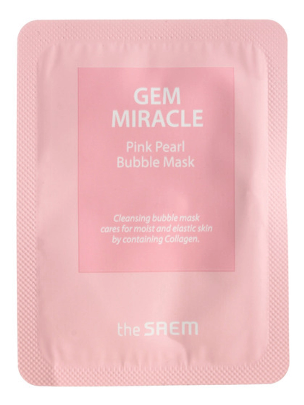 Маска с экстрактом розового жемчуга The Saem Gem Miracle Pink Pearl O2 Bubble Mask 3 ml