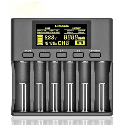 Зарядное устройство LiitoKala Lii-S6 для Li-ion, Ni-Mh и Ni-Cd аккумуляторов , 1шт.