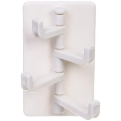 Крючок настенный многофункциональный на липкой основе «ИДЕЯДОМА», цвет белый, нагрузка 3кг/9*5,5см (пакет с подвесом)