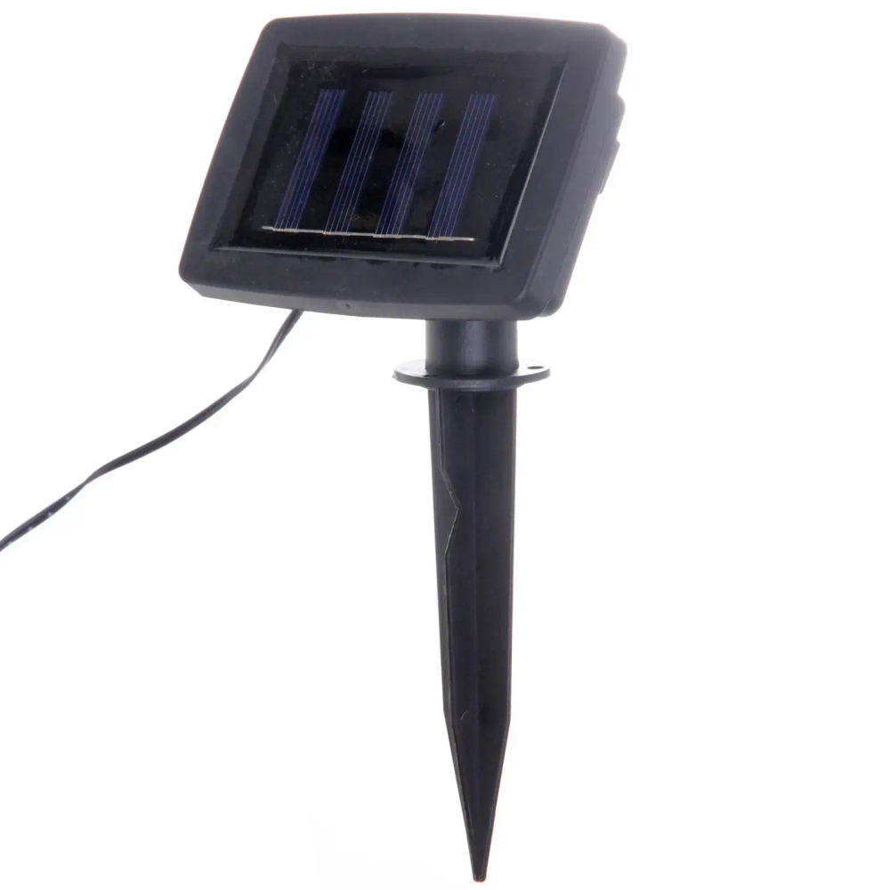 Гирлянда для улицы «Яркий зонтик» 3.8 м 10 ламп LED (8*7 см) чёрн.пров, 2 реж.,IP-54, Белый (солнечная батарея)