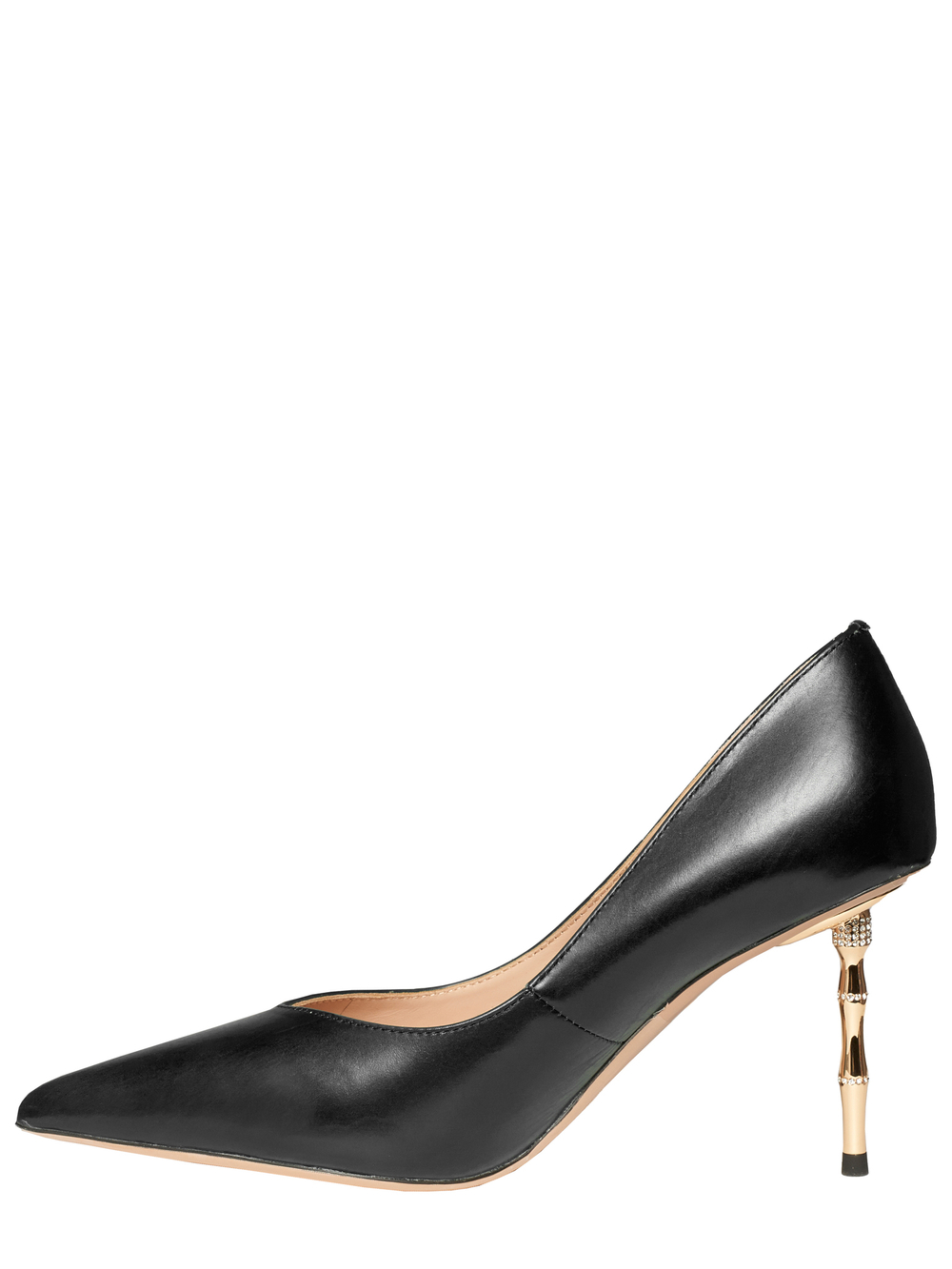 Женские туфли черные на бамбуковом каблуке