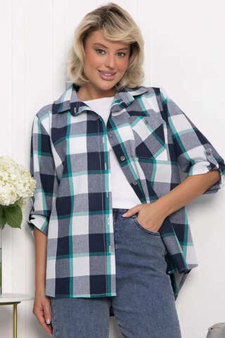 Рубашка Аланта (бело-синяя) Б14035-18М LT Collection