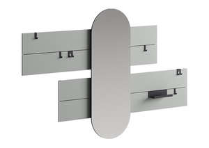 Вешалка Stripe L горизонтальная с зеркалом 60*160 см (серый)