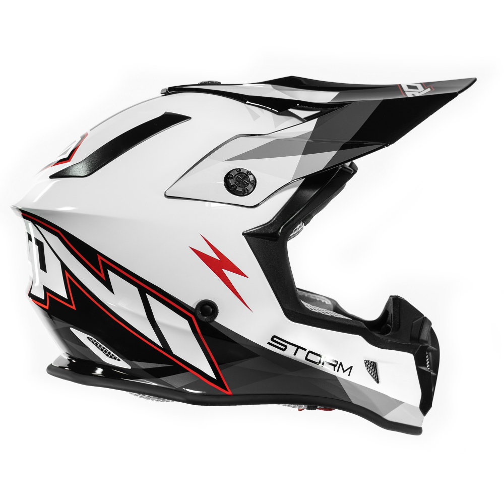 Мотошлем Roqvi модель STORM (Мотошлем ROQVI STORM бело/черный глянцевый)