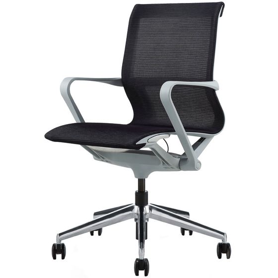 Офисное кресло PROV LB, черная сетка, алюминиевый каркас