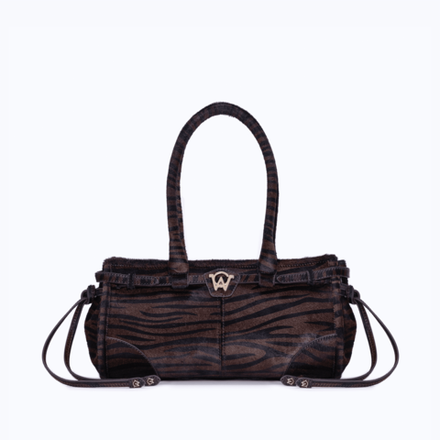 MANC КОЖАНАЯ СУМКА "BABY JANE", ЗЕБРОВЫЙ ПРИНТ