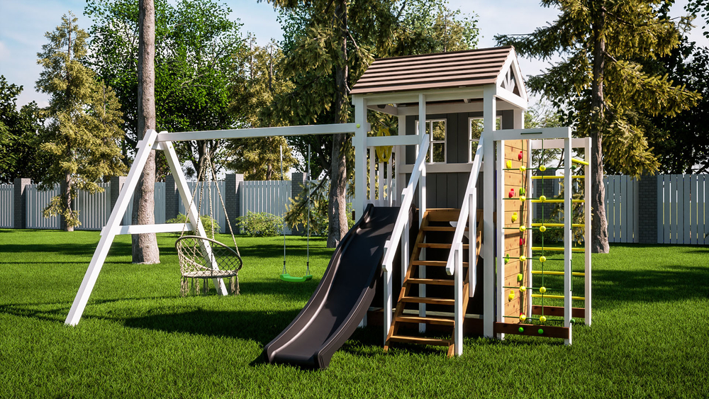 Детский домик с качелями "Прованс - спорт"