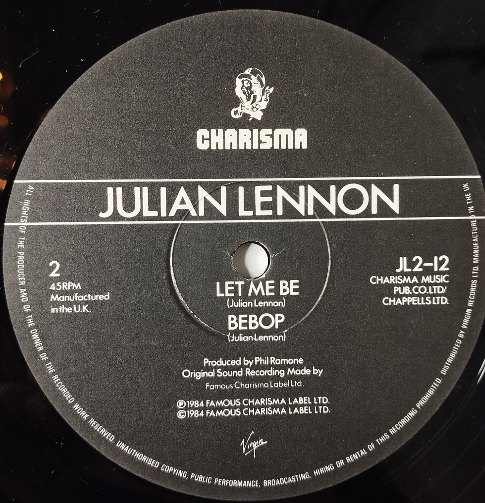 Винтажная виниловая пластинка LP Julian Lennon Valotte (UK 1984) 45 RPM Maxi Single