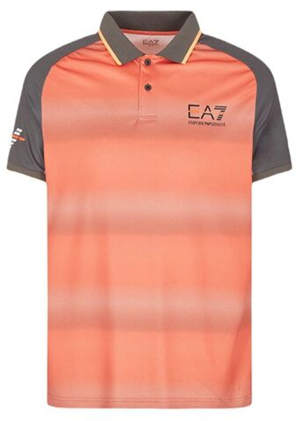 Теннисное поло EA7 Man Jersey Polo Shirt - Brown