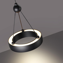 359396 OVER NT24 278 черный Светильник подвесной светодиодный, длина провода 2м IP20 LED 12W вниз/5W вверх 220V 1360Лм 3000K TURN