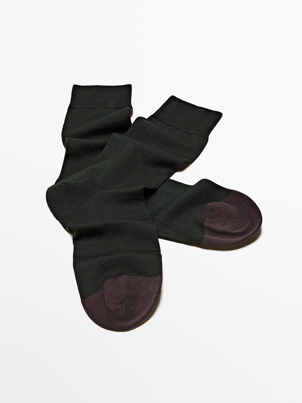 Massimo Dutti Комбинированные носки из шотландской пряжи, зеленый