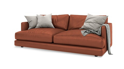 Диван Ибица Madras 3007 215*116*93 см, Терракотовый Натуральная кожа Еврокнижка Фиеста