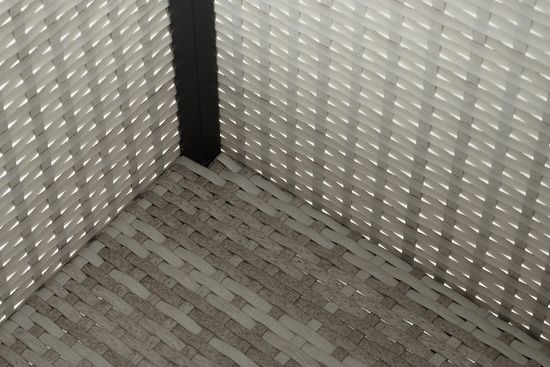 "Лунго" кашпо для цветов большое плетеное из искусственного ротанга, цвет бежевый