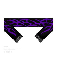 Шарф двусторонний ТАЙНА Трайбл, черный/фиолетовый