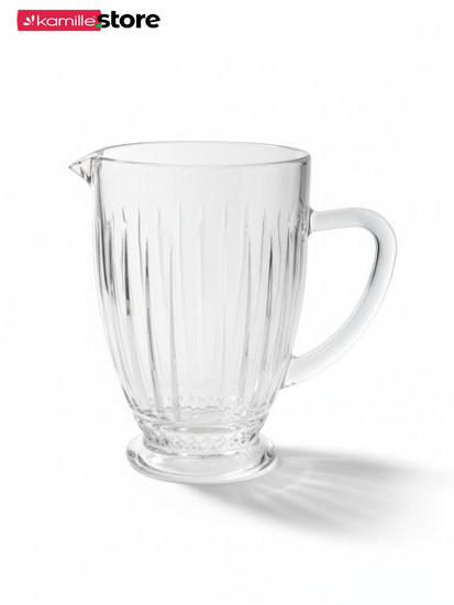 Кувшин стеклянный 1,1 л. на ножке, стекло с рельефной огранкой